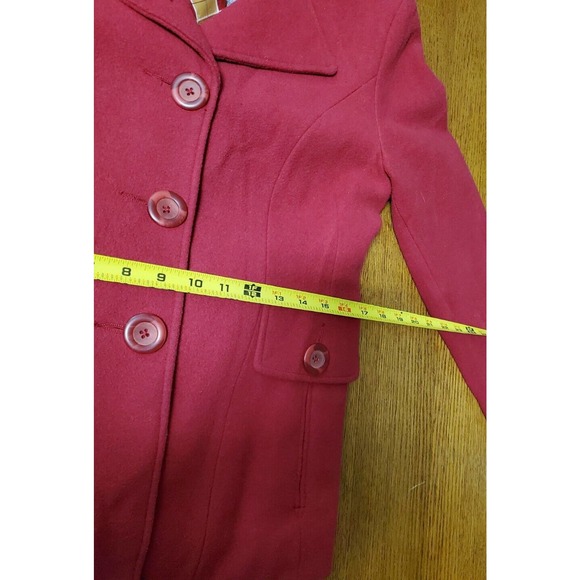 Cabi 8 Coat Womens Medium Peacoat Red Wool Blend Jacket Lined Pockets Medium - Picture 9 of 10